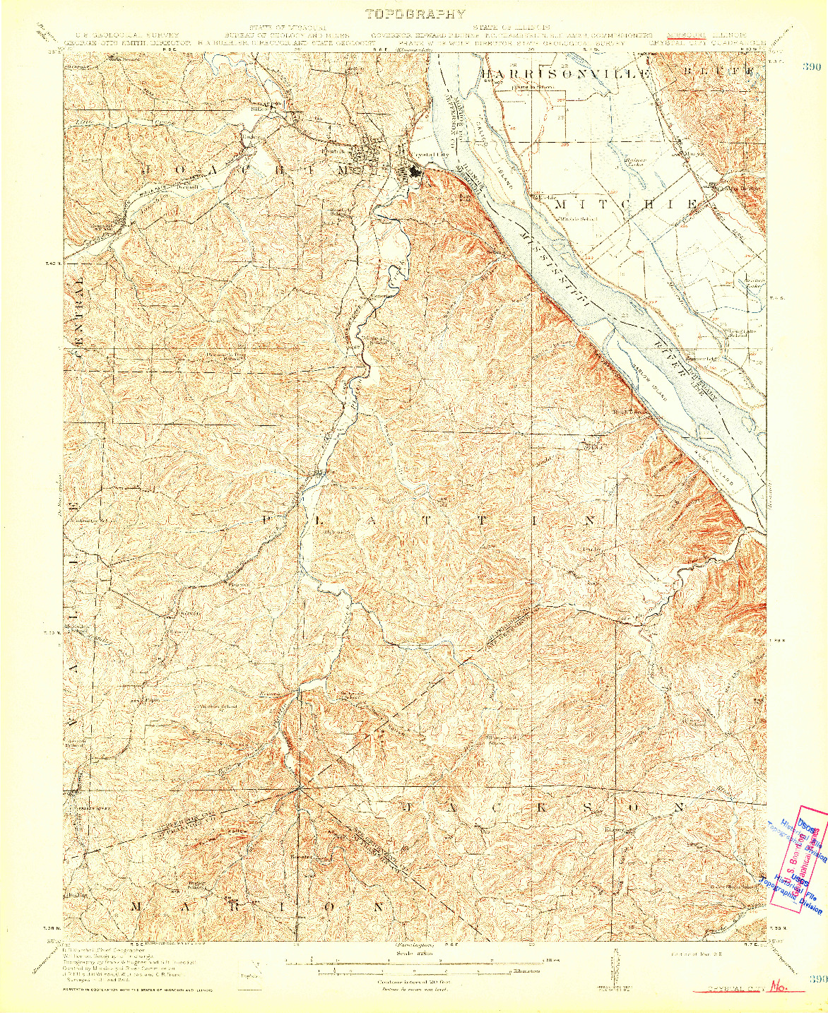 USGS 1:62500-SCALE QUADRANGLE FOR CRYSTAL CITY, MO 1915