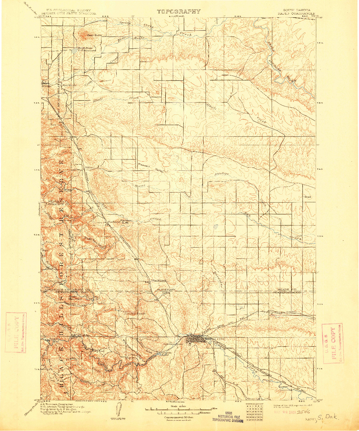 USGS 1:125000-SCALE QUADRANGLE FOR RAPID, SD 1903