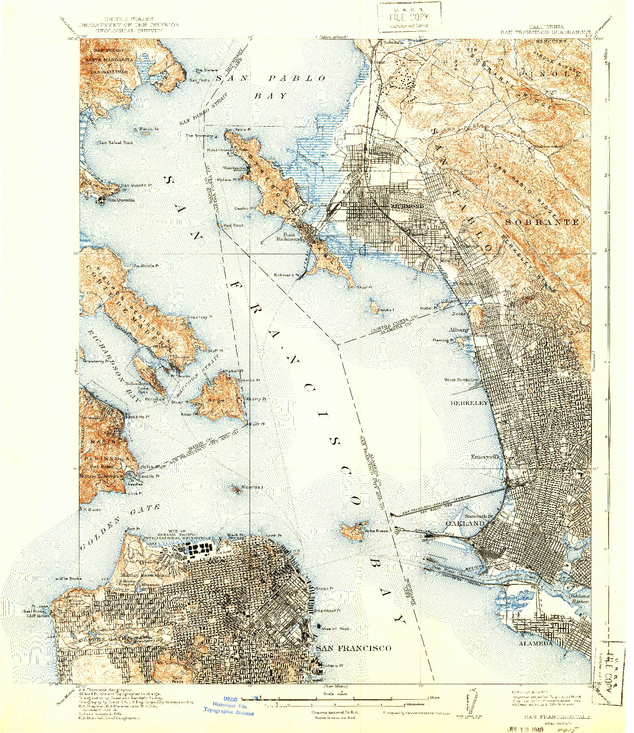 USGS 1:62500-SCALE QUADRANGLE FOR SAN FRANCISCO, CA 1915