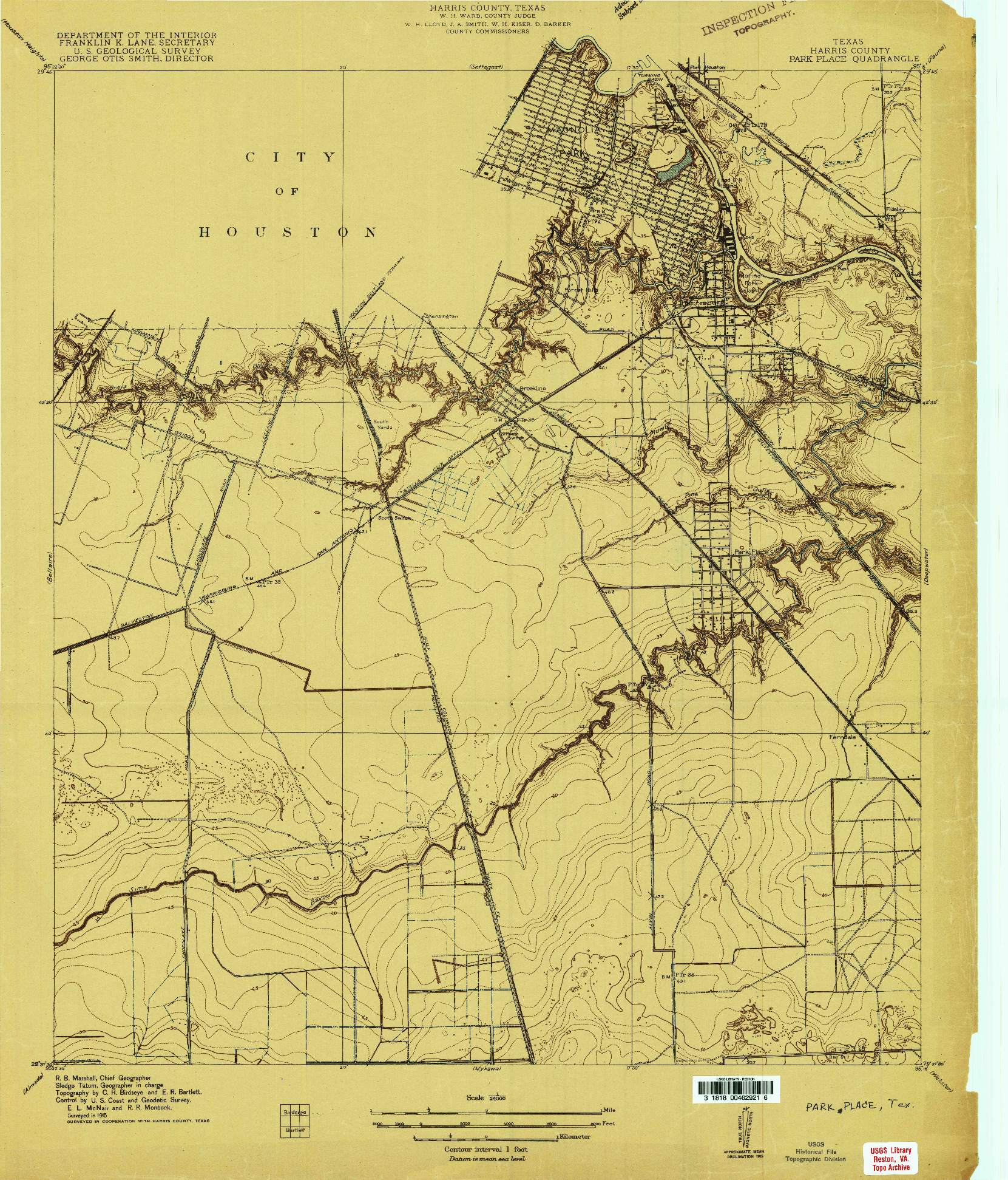 USGS 1:24000-SCALE QUADRANGLE FOR PARK PLACE, TX 1915