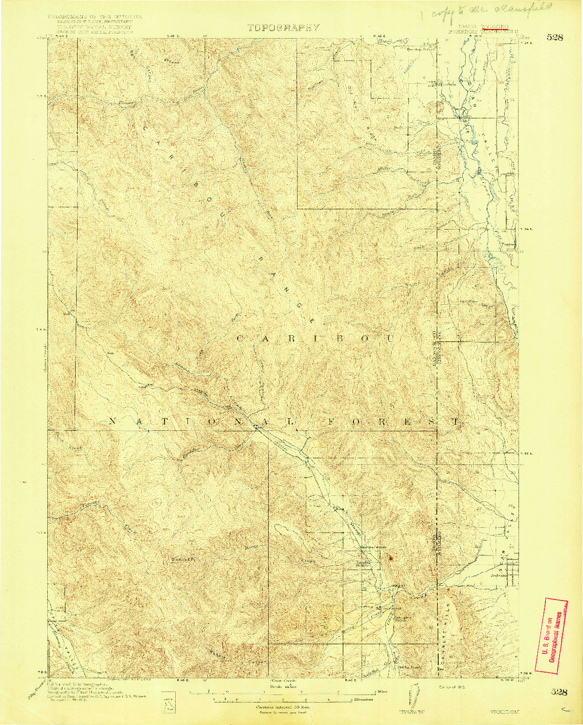 USGS 1:62500-SCALE QUADRANGLE FOR FREEDOM, ID 1915