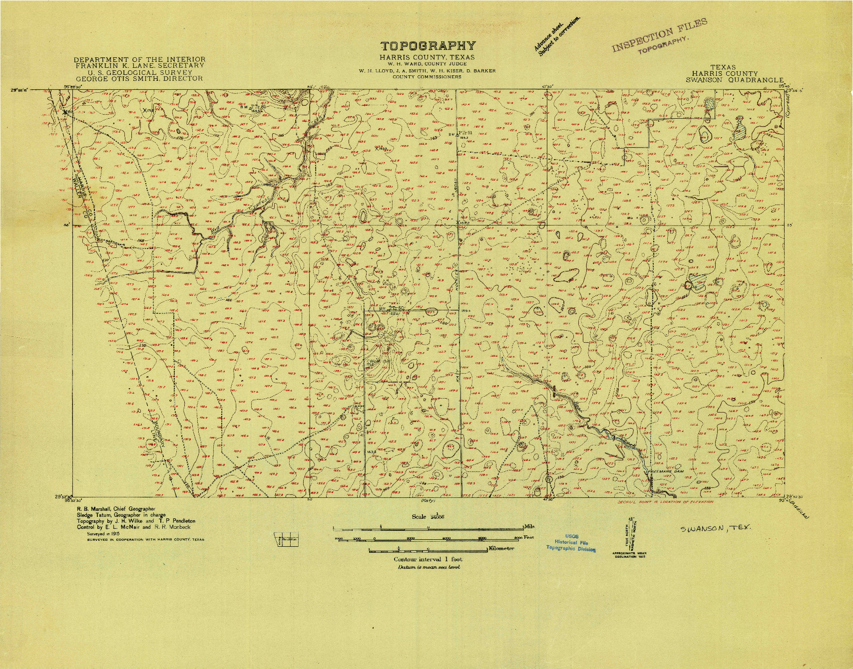 USGS 1:24000-SCALE QUADRANGLE FOR SWANSON, TX 1915