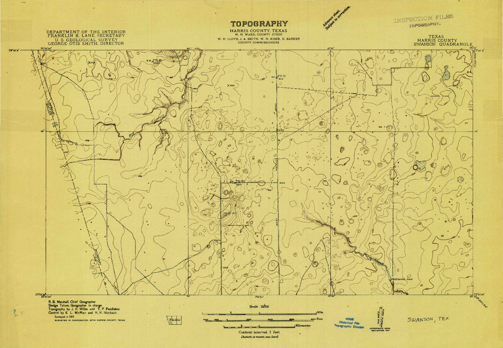 USGS 1:24000-SCALE QUADRANGLE FOR SWANSON, TX 1915