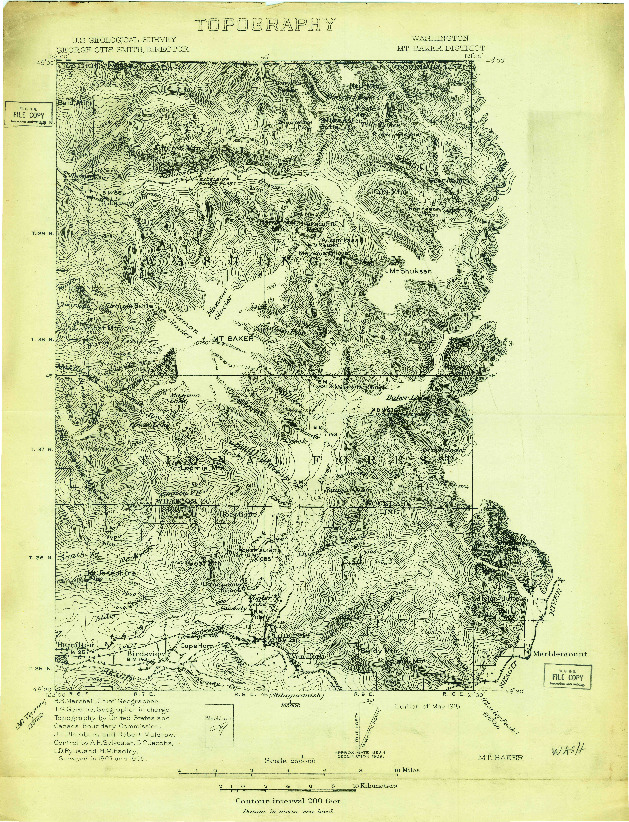 USGS 1:250000-SCALE QUADRANGLE FOR MT. BAKER, WA 1909