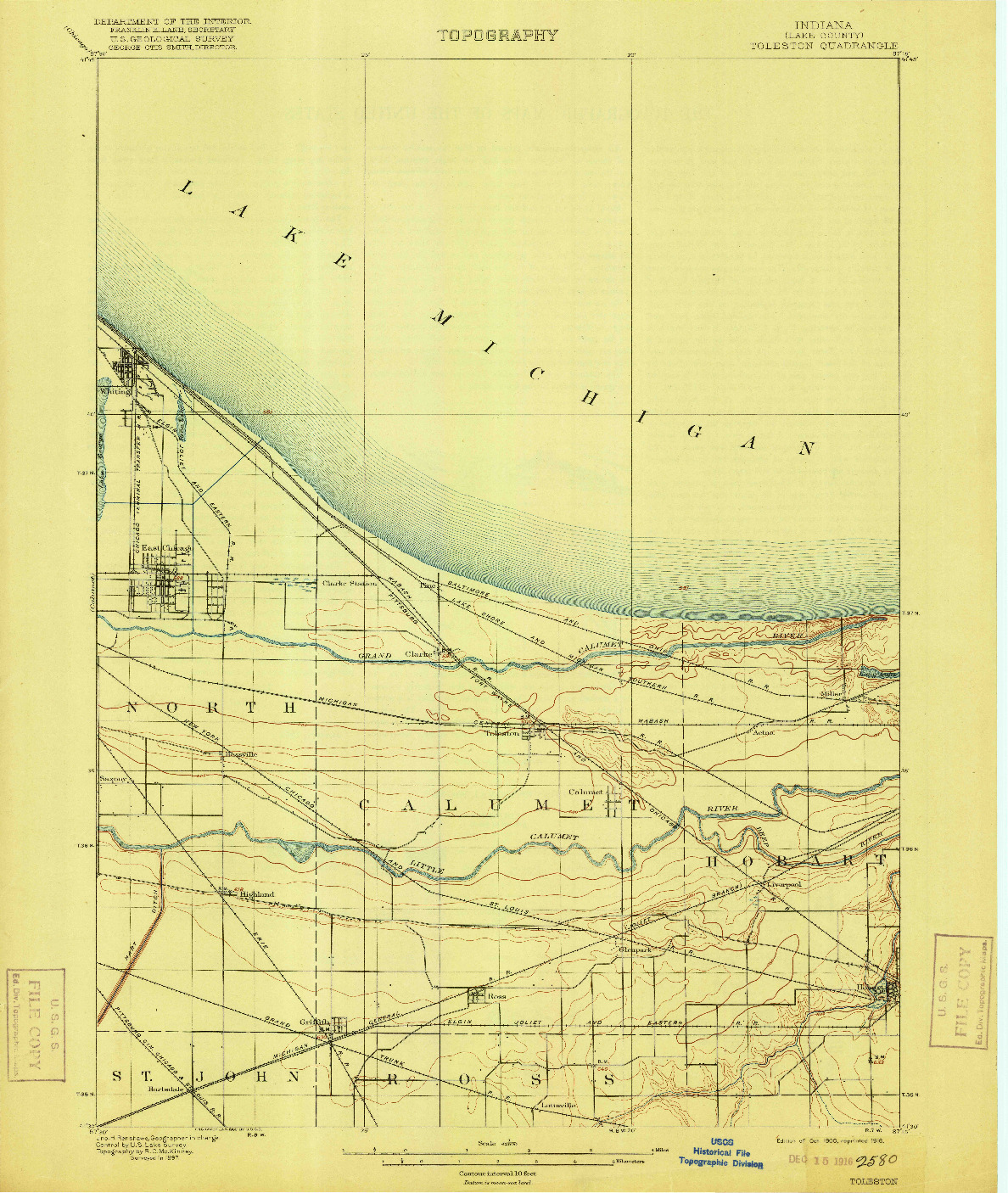 USGS 1:62500-SCALE QUADRANGLE FOR TOLESTON, IN 1900