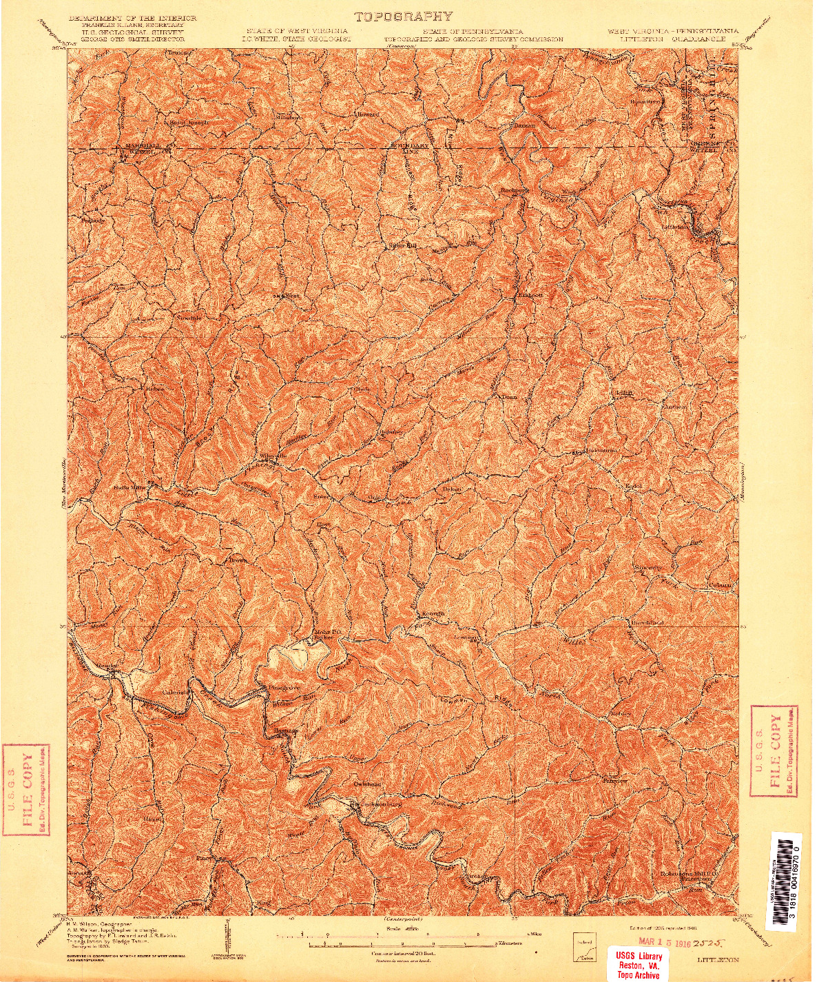 USGS 1:62500-SCALE QUADRANGLE FOR LITTLETON, WV 1905