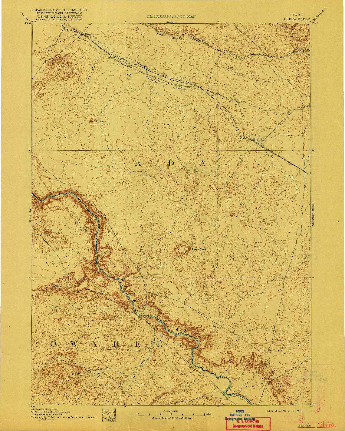 USGS 1:125000-SCALE QUADRANGLE FOR BISUKA, ID 1894