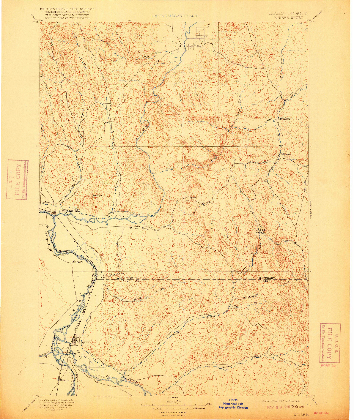 USGS 1:125000-SCALE QUADRANGLE FOR WEISER, ID 1897