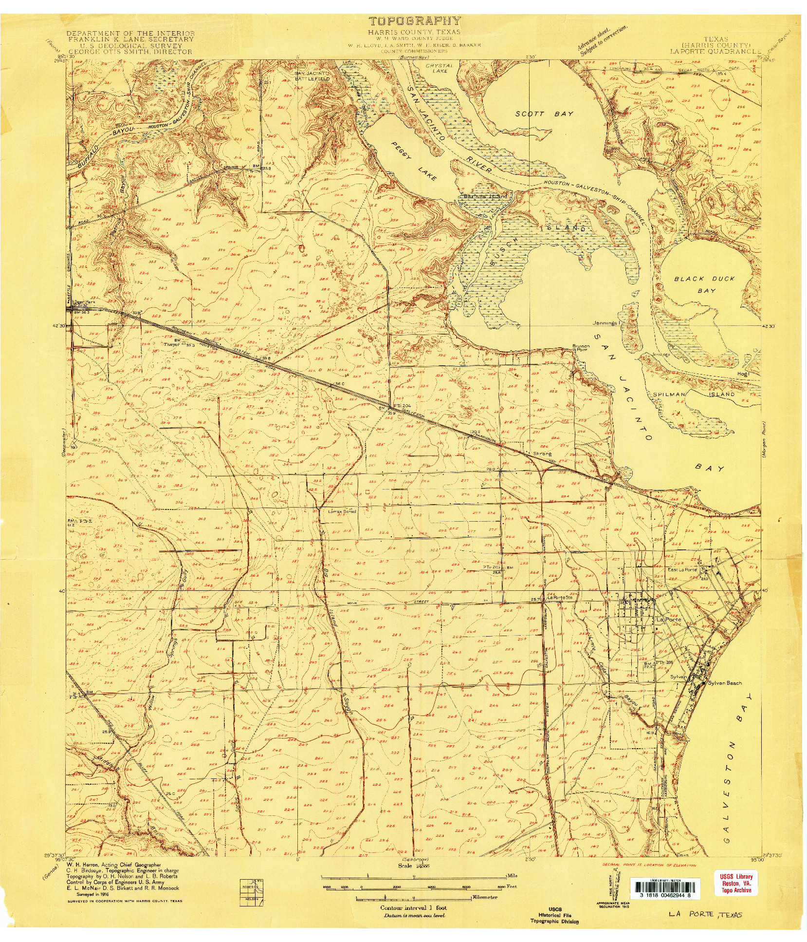 USGS 1:24000-SCALE QUADRANGLE FOR LA PORTE, TX 1916