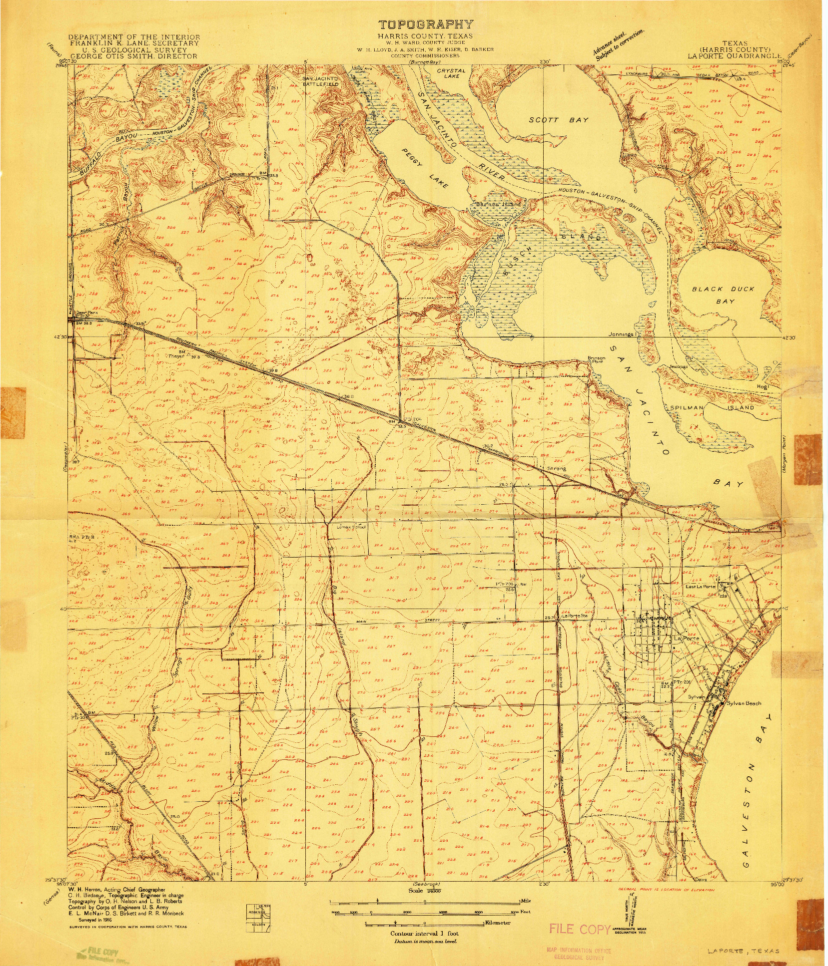 USGS 1:24000-SCALE QUADRANGLE FOR LAPORTE, TX 1916