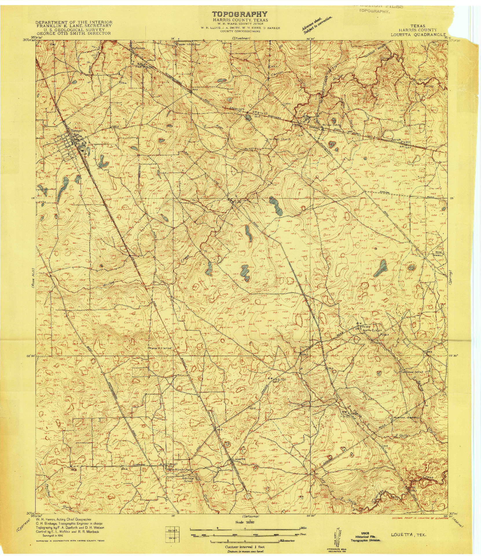 USGS 1:24000-SCALE QUADRANGLE FOR LOUETTA, TX 1916