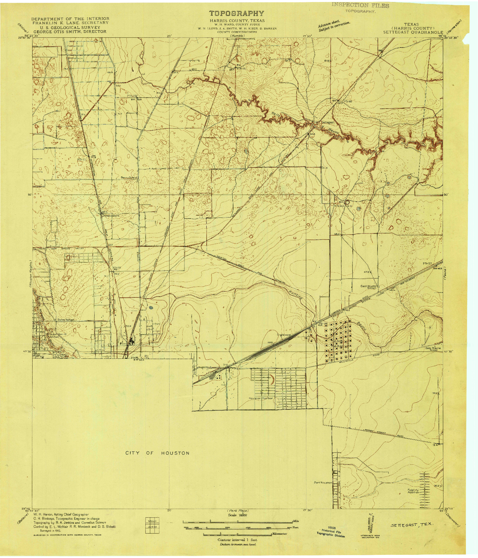 USGS 1:24000-SCALE QUADRANGLE FOR SETTEGAST, TX 1916