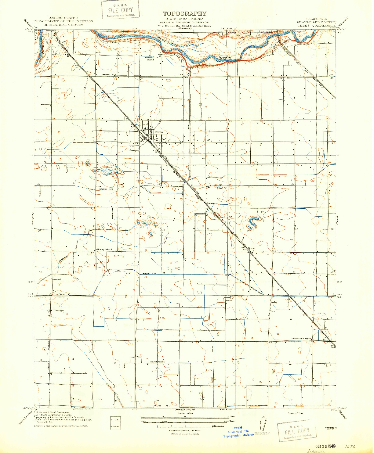USGS 1:31680-SCALE QUADRANGLE FOR CERES, CA 1916