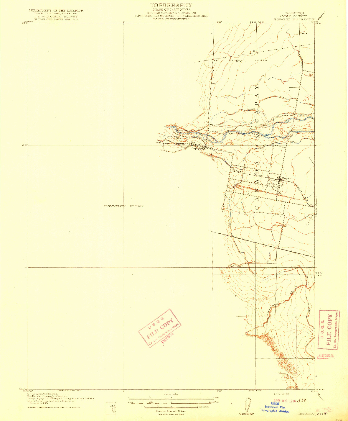USGS 1:31680-SCALE QUADRANGLE FOR ESPARTO, CA 1916