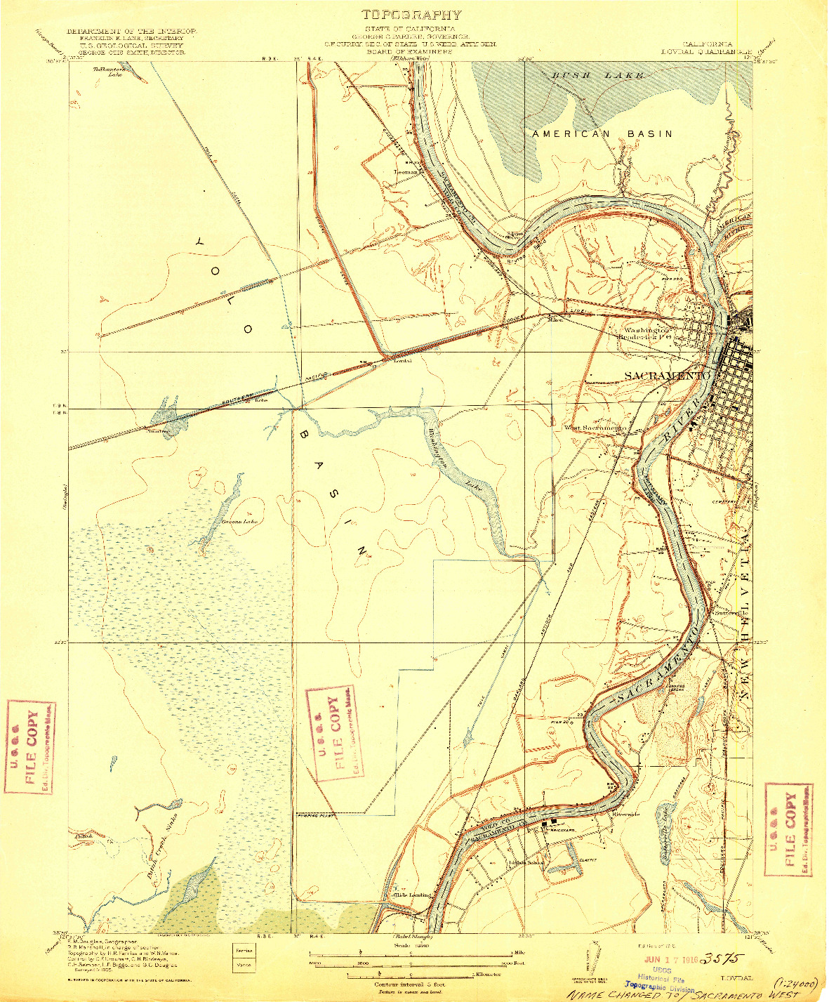 USGS 1:31680-SCALE QUADRANGLE FOR LOVDAL, CA 1916