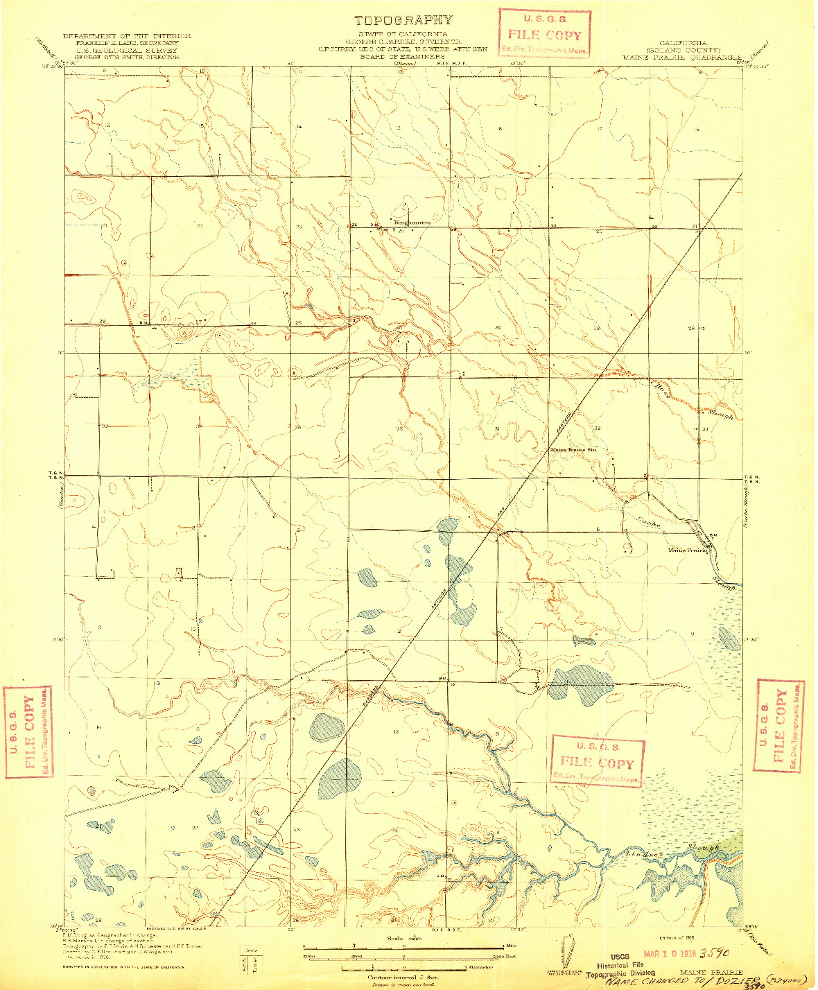 USGS 1:31680-SCALE QUADRANGLE FOR MAINE PRAIRIE, CA 1916