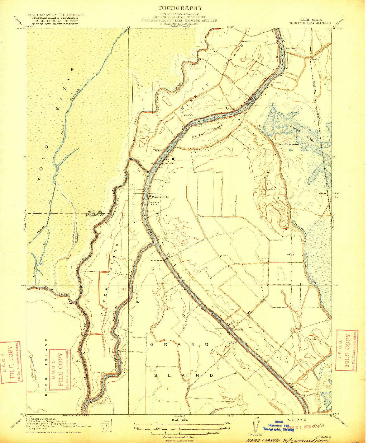 USGS 1:31680-SCALE QUADRANGLE FOR VORDEN, CA 1916