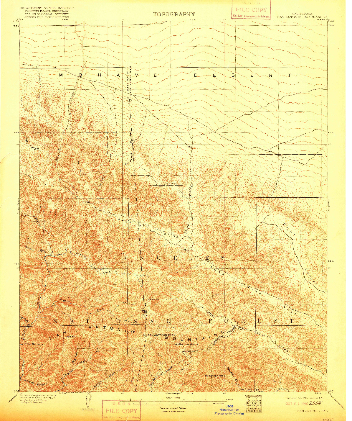 USGS 1:62500-SCALE QUADRANGLE FOR SAN ANTONIO, CA 1903