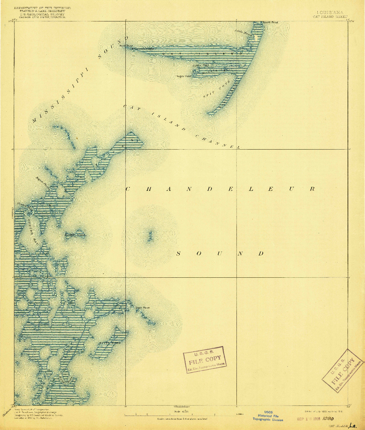 USGS 1:62500-SCALE QUADRANGLE FOR CAT ISLAND, LA 1893