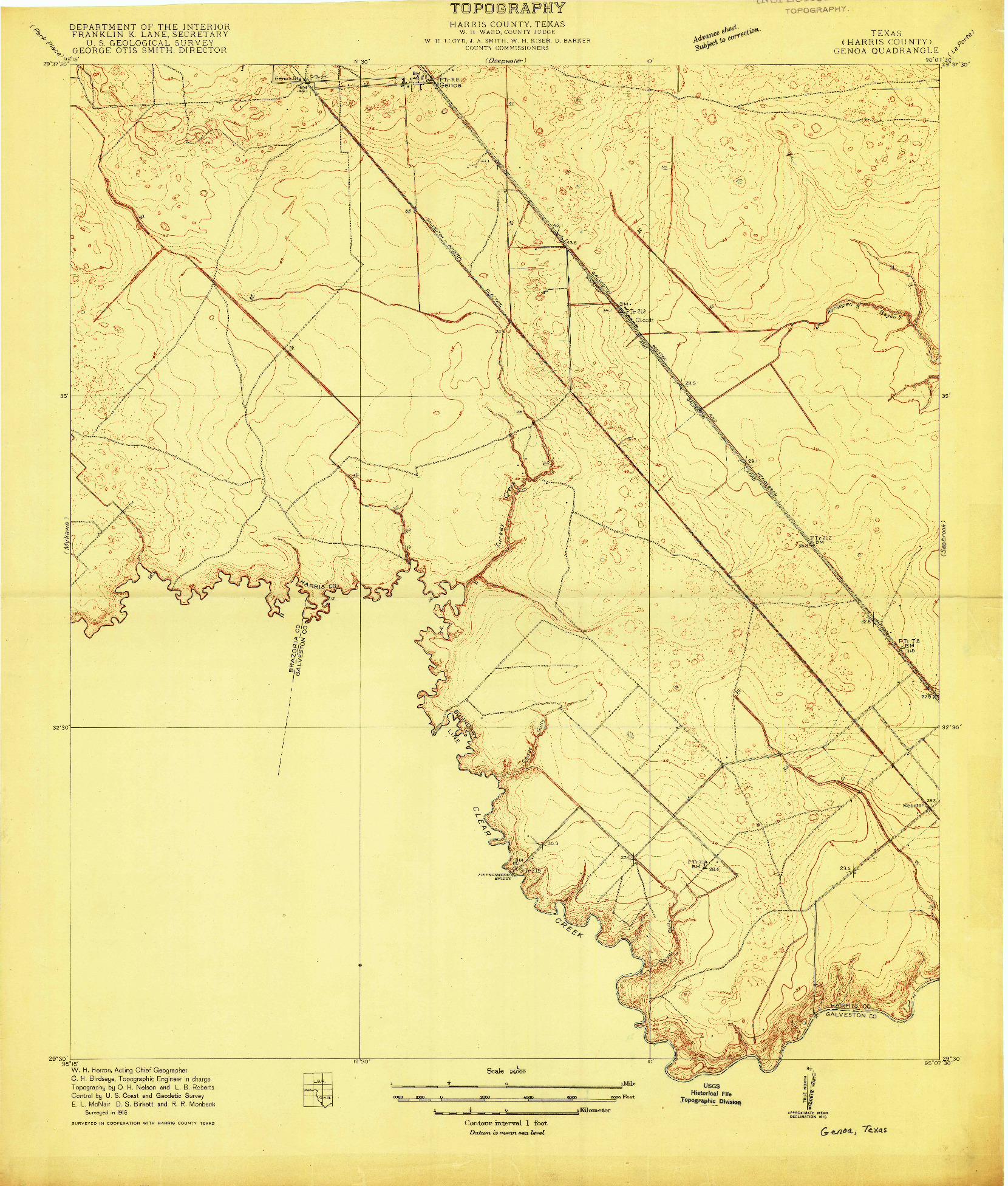 USGS 1:24000-SCALE QUADRANGLE FOR GENOA, TX 1916