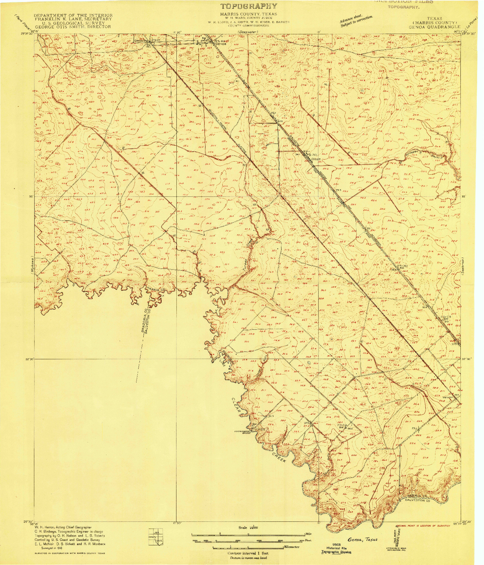 USGS 1:24000-SCALE QUADRANGLE FOR GENOA, TX 1916