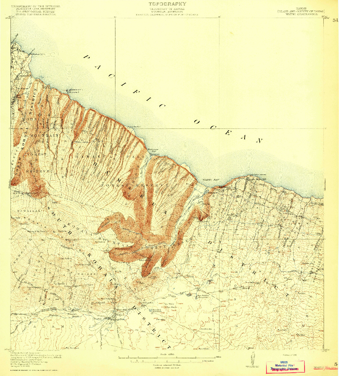 USGS 1:62500-SCALE QUADRANGLE FOR WAIPIO, HI 1916