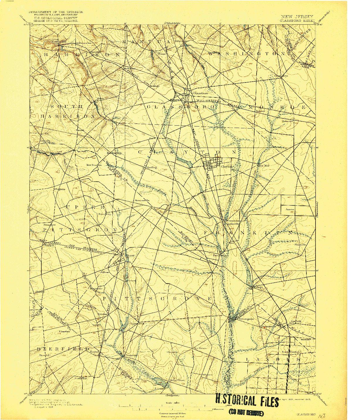 USGS 1:62500-SCALE QUADRANGLE FOR GLASSBORO, NJ 1898