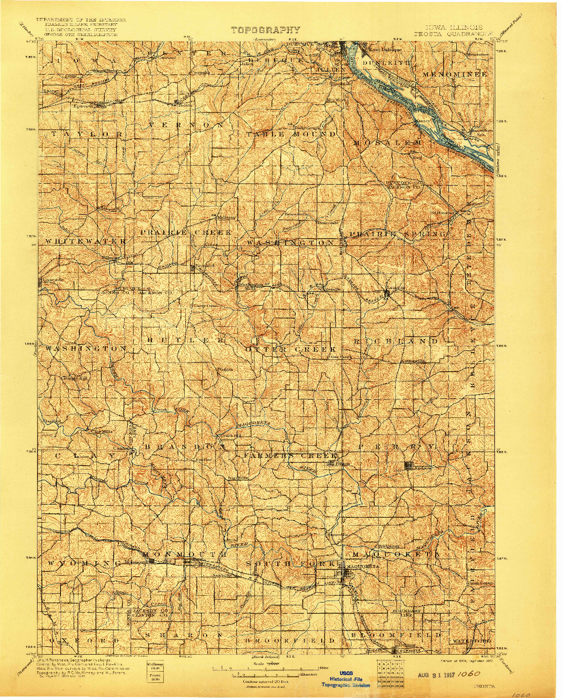 USGS 1:125000-SCALE QUADRANGLE FOR PEOSTA, IA 1901