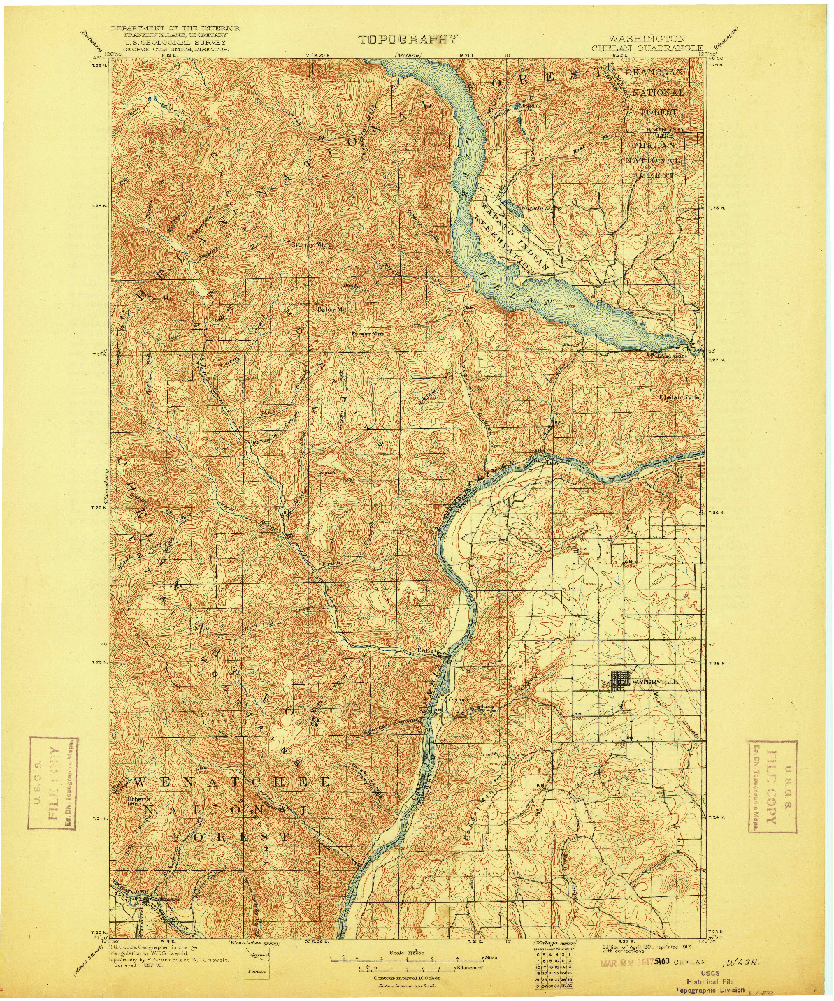 USGS 1:125000-SCALE QUADRANGLE FOR CHELAN, WA 1901