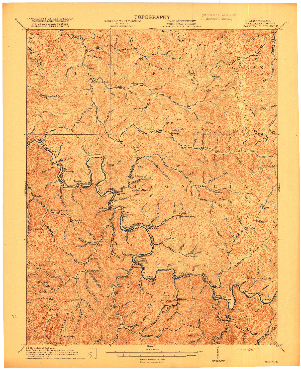 USGS 1:62500-SCALE QUADRANGLE FOR MATEWAN, WV 1917