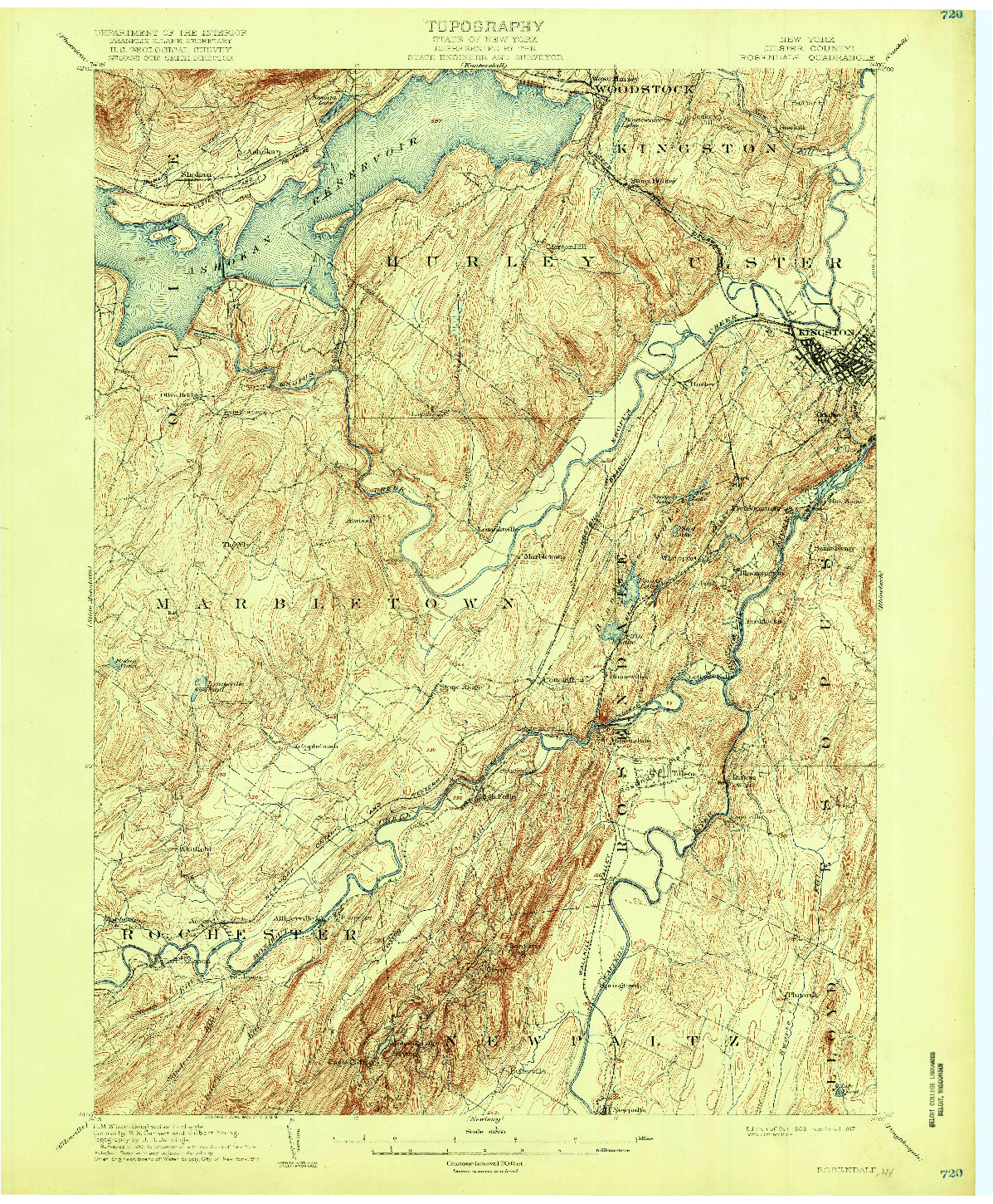 USGS 1:62500-SCALE QUADRANGLE FOR ROSENDALE, NY 1903