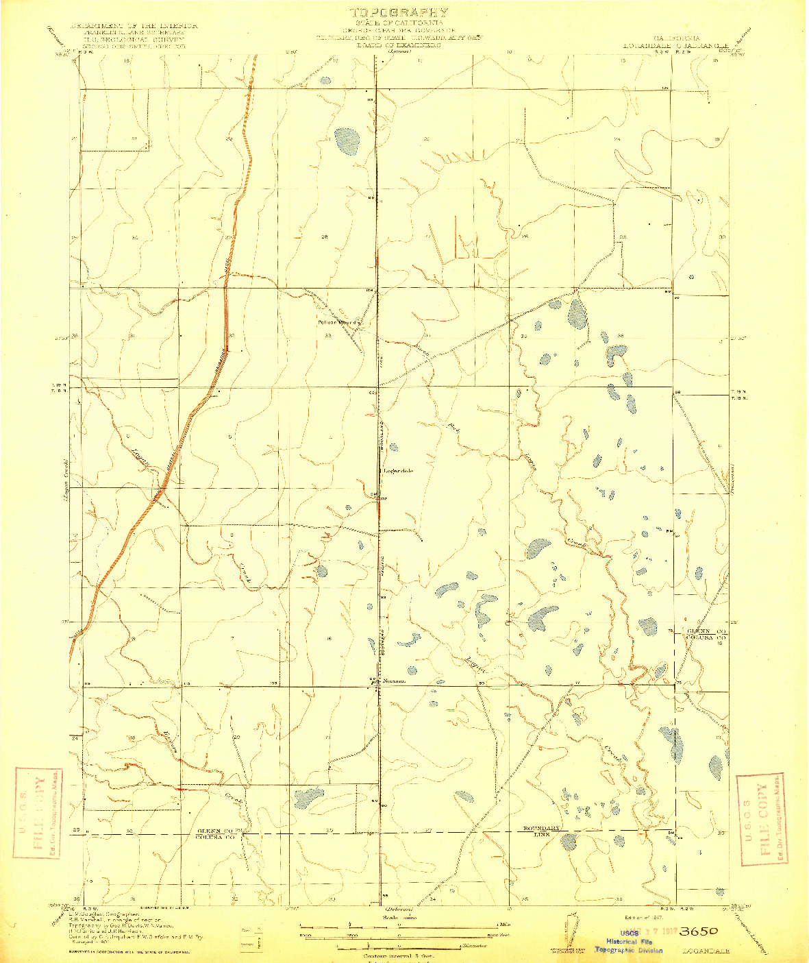 USGS 1:31680-SCALE QUADRANGLE FOR LOGANDALE, CA 1917