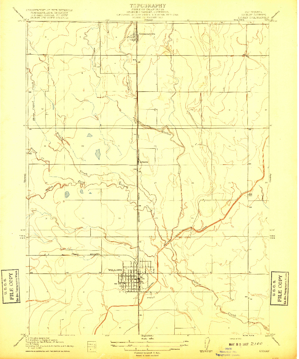 USGS 1:31680-SCALE QUADRANGLE FOR LYMAN, CA 1917