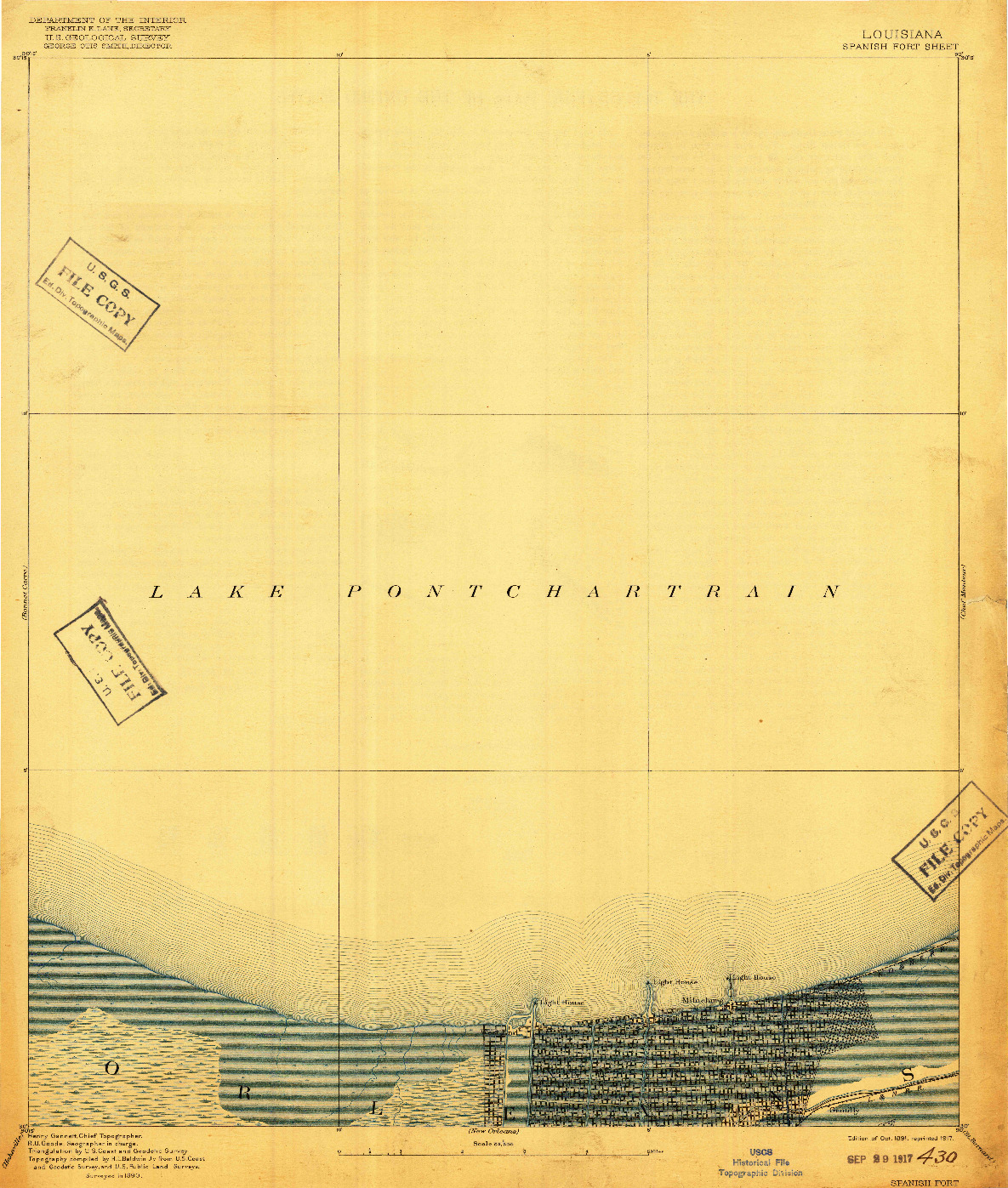 USGS 1:62500-SCALE QUADRANGLE FOR SPANISH FORT, LA 1891