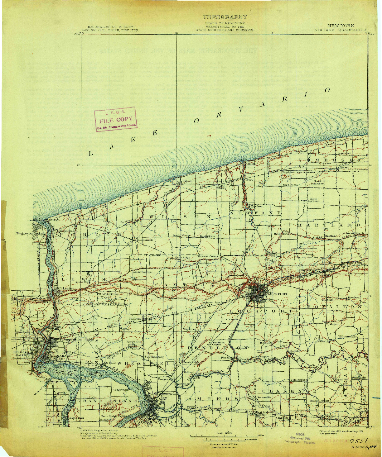 USGS 1:125000-SCALE QUADRANGLE FOR NIAGARA, NY 1899
