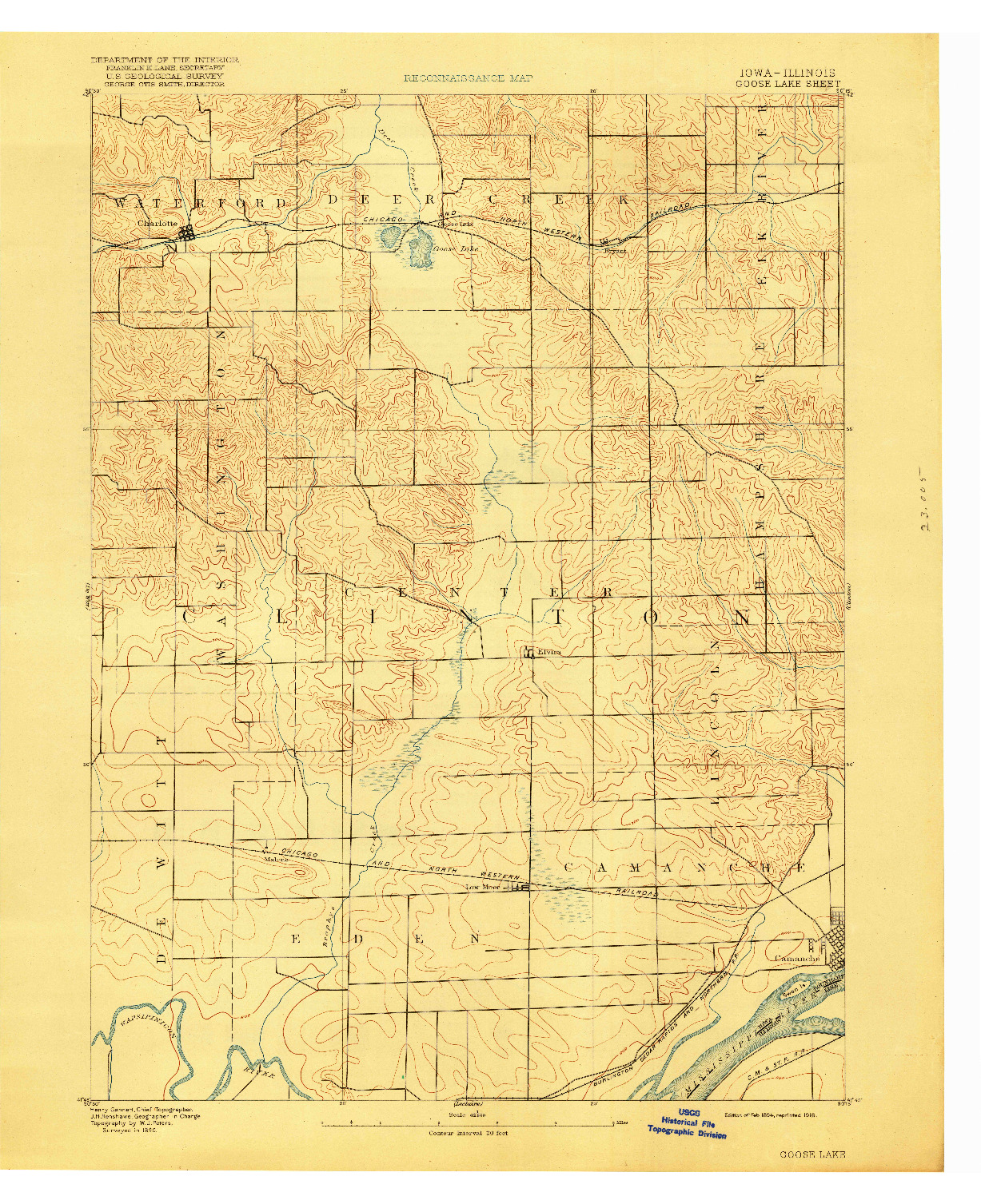 USGS 1:62500-SCALE QUADRANGLE FOR GOOSE LAKE, IA 1894