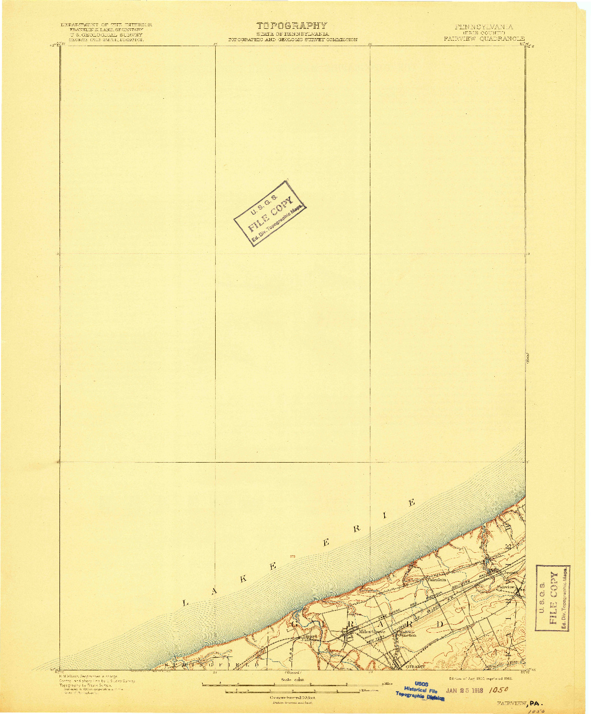 USGS 1:62500-SCALE QUADRANGLE FOR FAIRVIEW, PA 1900