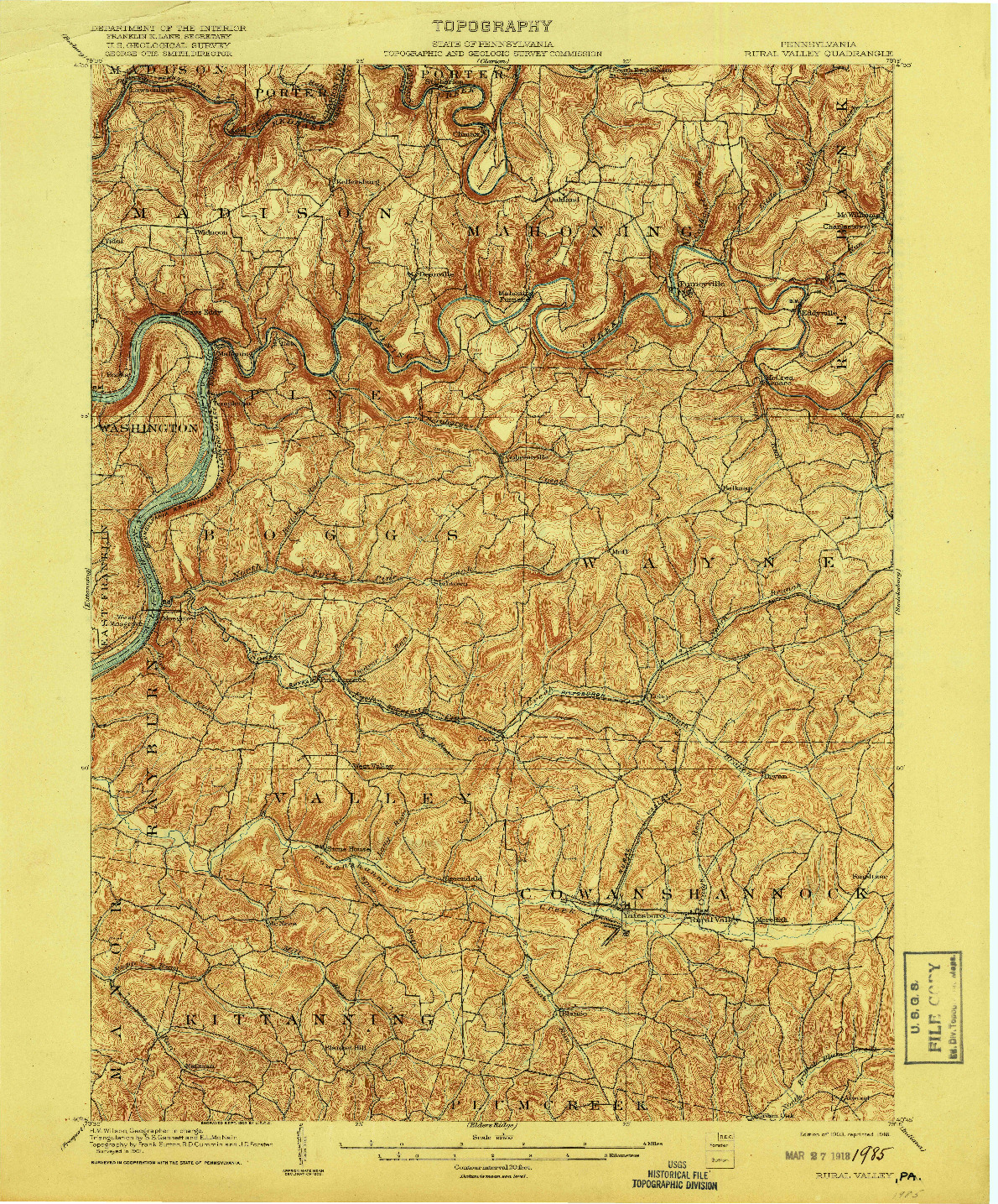 USGS 1:62500-SCALE QUADRANGLE FOR RURAL VALLEY, PA 1903