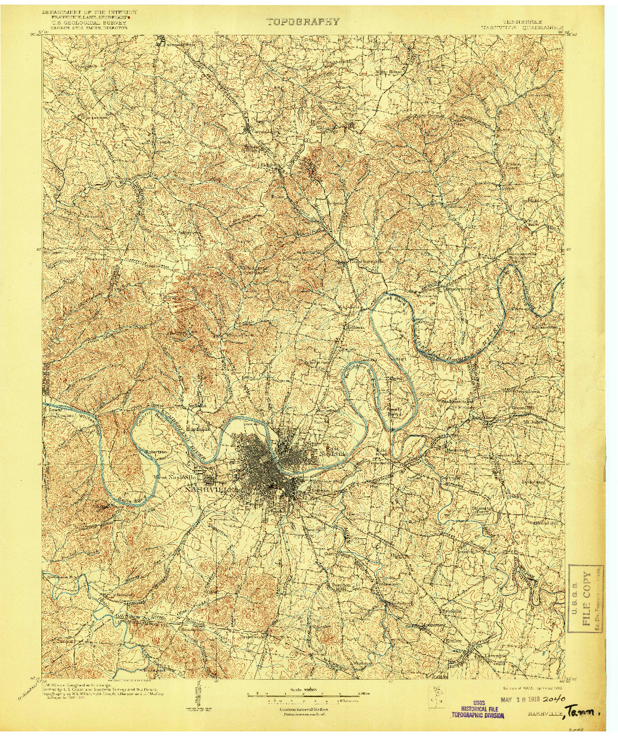 USGS 1:125000-SCALE QUADRANGLE FOR NASHVILLE, TN 1903