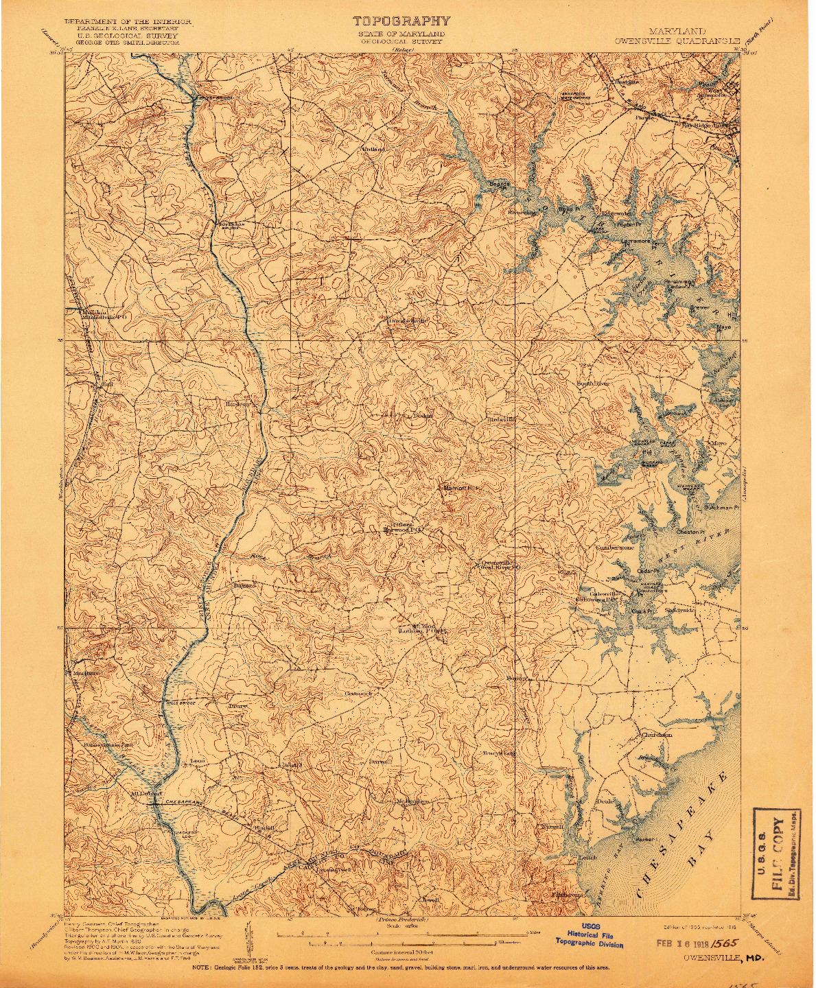 USGS 1:62500-SCALE QUADRANGLE FOR OWENSVILLE, MD 1905