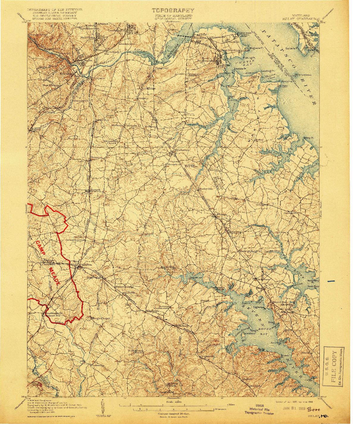 USGS 1:62500-SCALE QUADRANGLE FOR RELAY, MD 1907