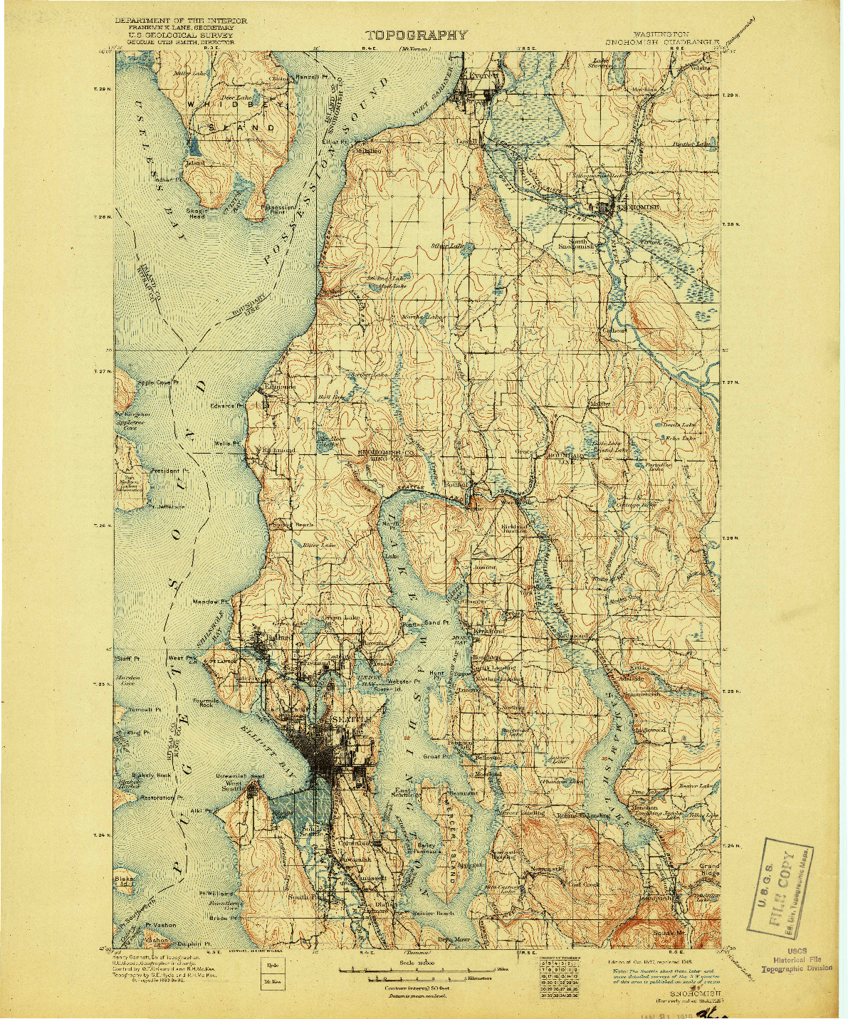 USGS 1:125000-SCALE QUADRANGLE FOR SNOHOMISH, WA 1897