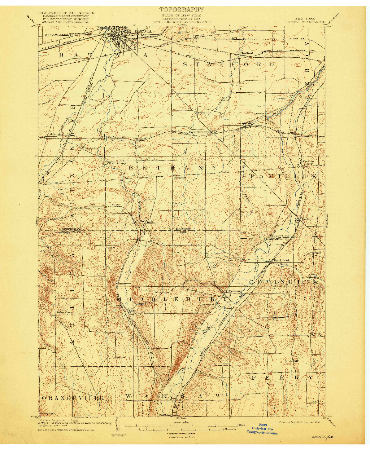USGS 1:62500-SCALE QUADRANGLE FOR BATAVIA, NY 1904