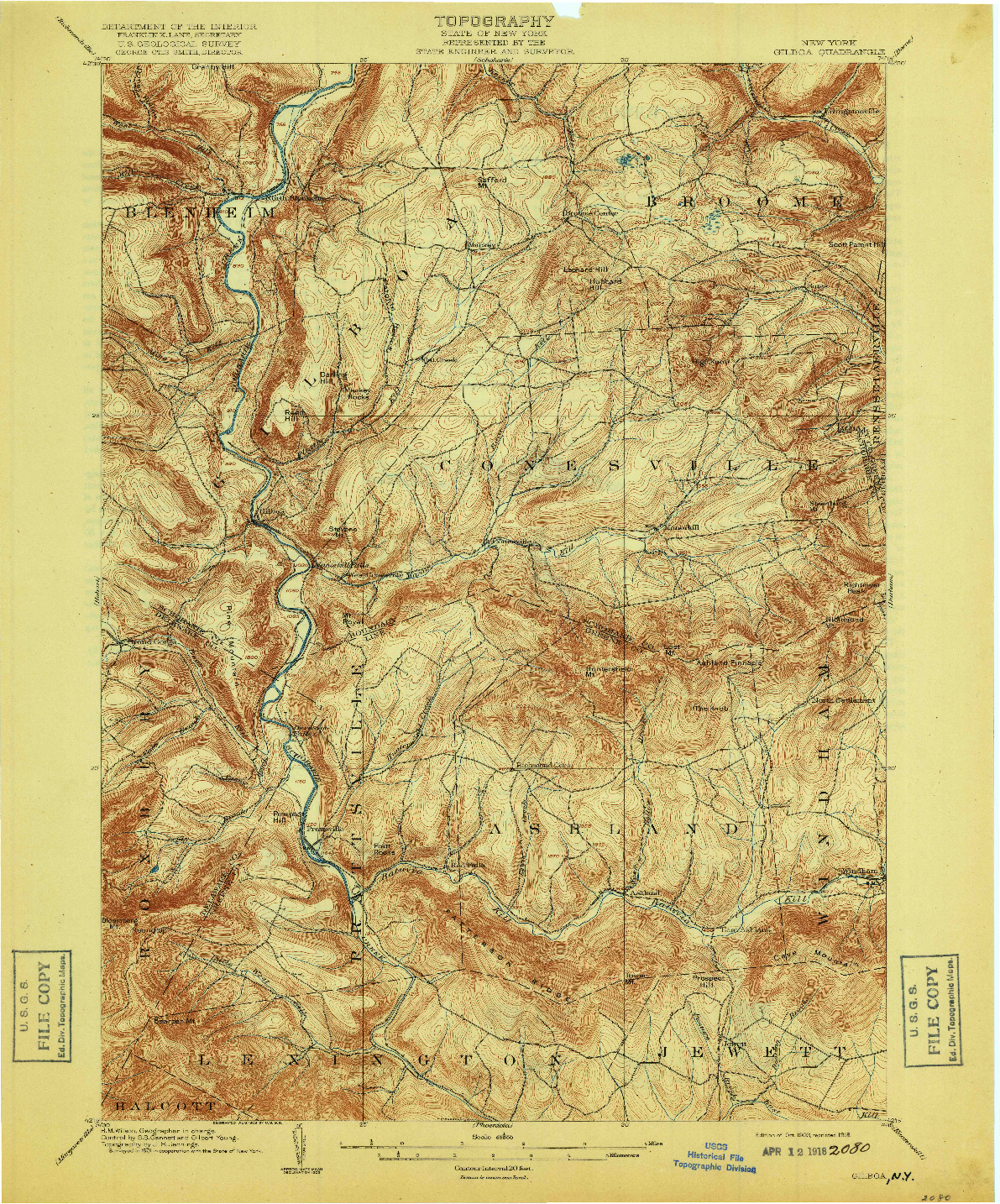 USGS 1:62500-SCALE QUADRANGLE FOR GILBOA, NY 1903