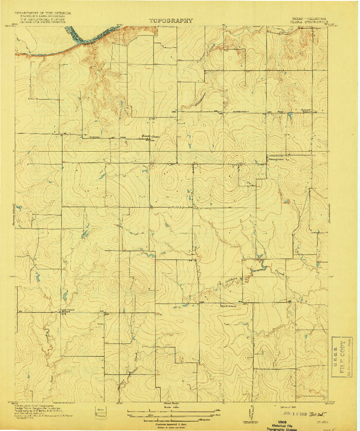 USGS 1:31680-SCALE QUADRANGLE FOR CLARA, TX 1918