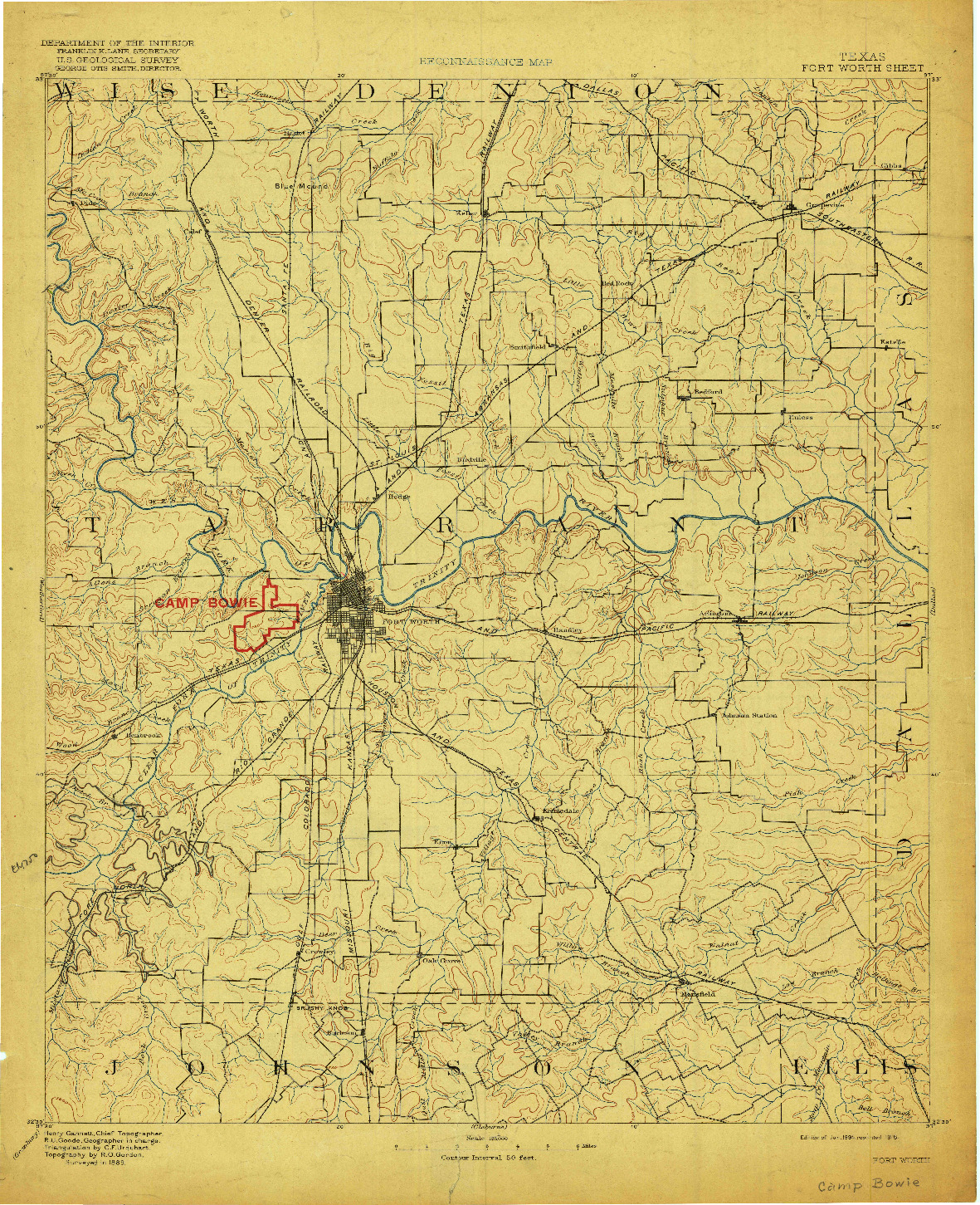 USGS 1:125000-SCALE QUADRANGLE FOR FORT WORTH, TX 1894