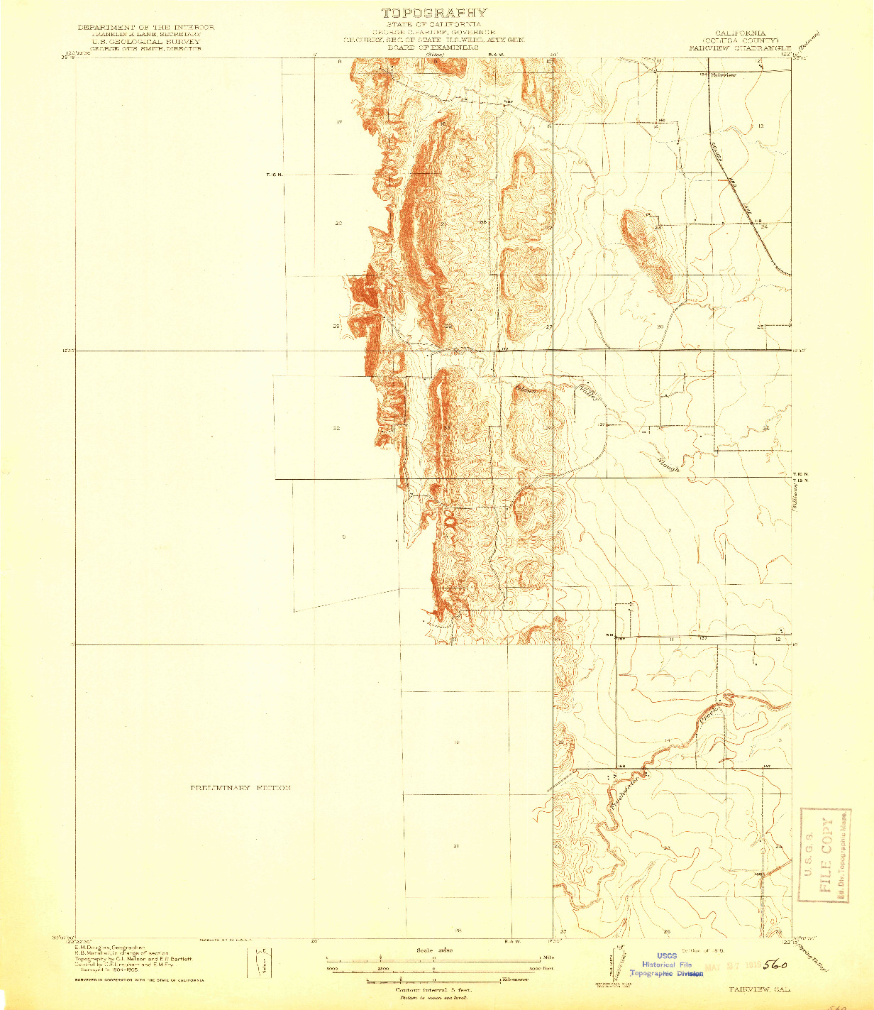 USGS 1:31680-SCALE QUADRANGLE FOR FAIRVIEW, CA 1918