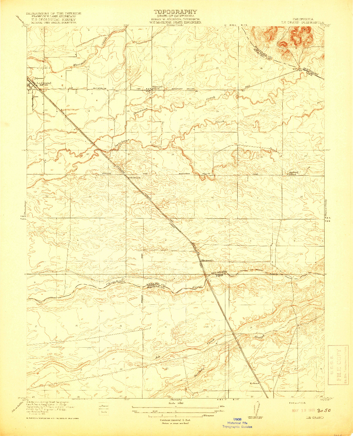 USGS 1:31680-SCALE QUADRANGLE FOR LA GRAND, CA 1918