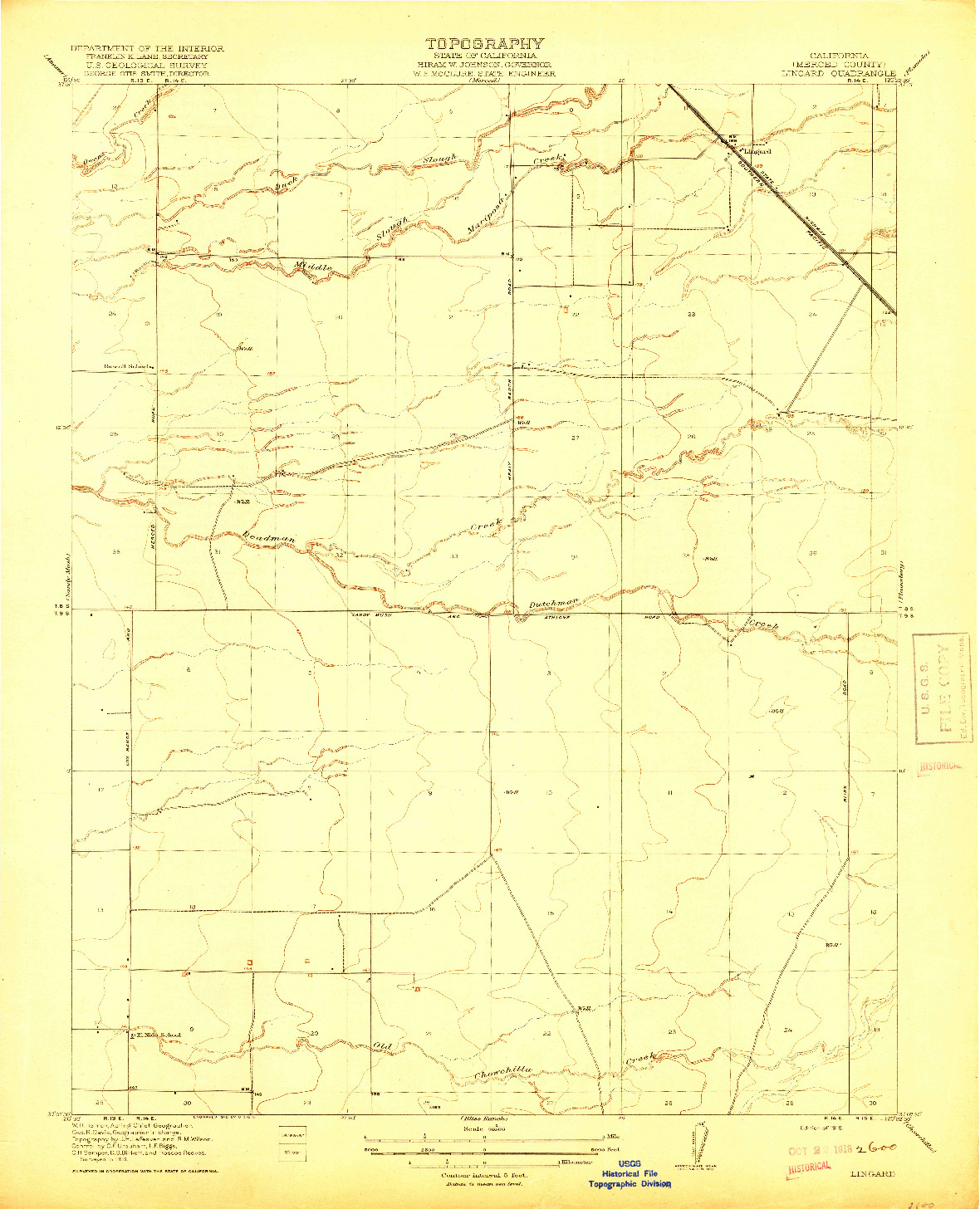 USGS 1:31680-SCALE QUADRANGLE FOR LINGARD, CA 1918