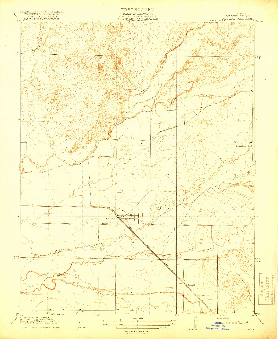 USGS 1:31680-SCALE QUADRANGLE FOR PLANADA, CA 1918